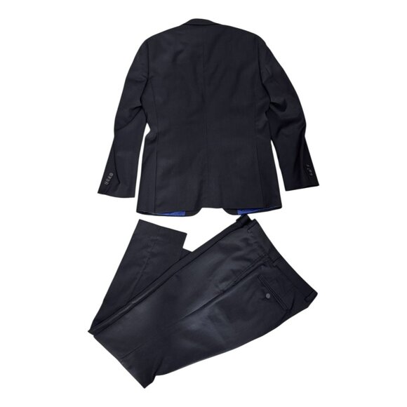 TED BAKER Luxury Designer Wool Blue Business Casual Formal Blazer Suit Mens 38R - Picture 4 of 11